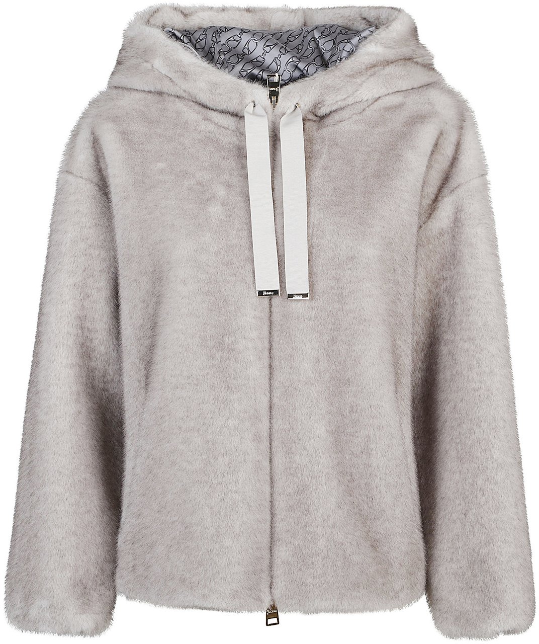 Herno Soft Faux Fur Bomber Grey Grijs