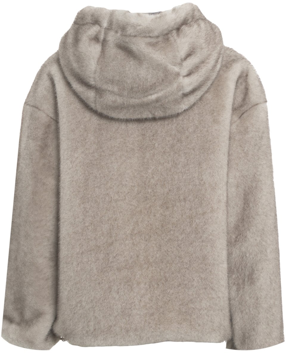 Herno Giacca con cappuccio in ecopelliccia Grijs