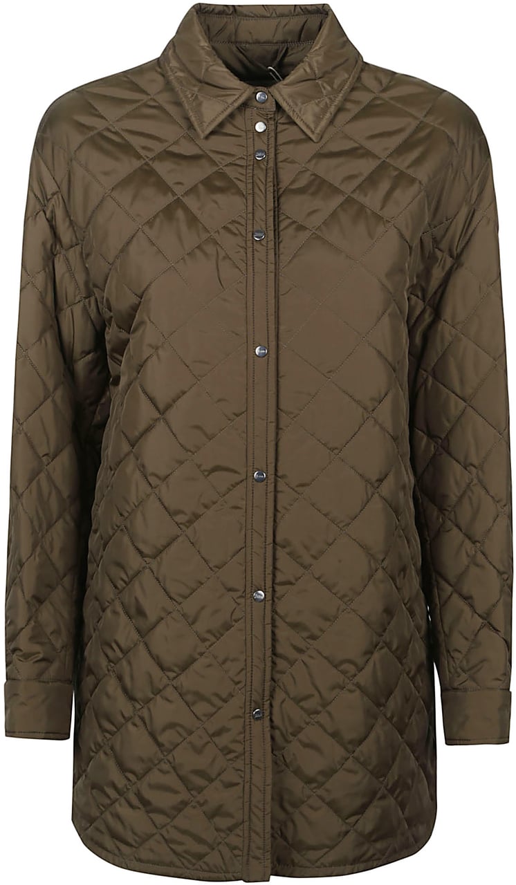 Herno Quilted Shirt Jacket Green Groen