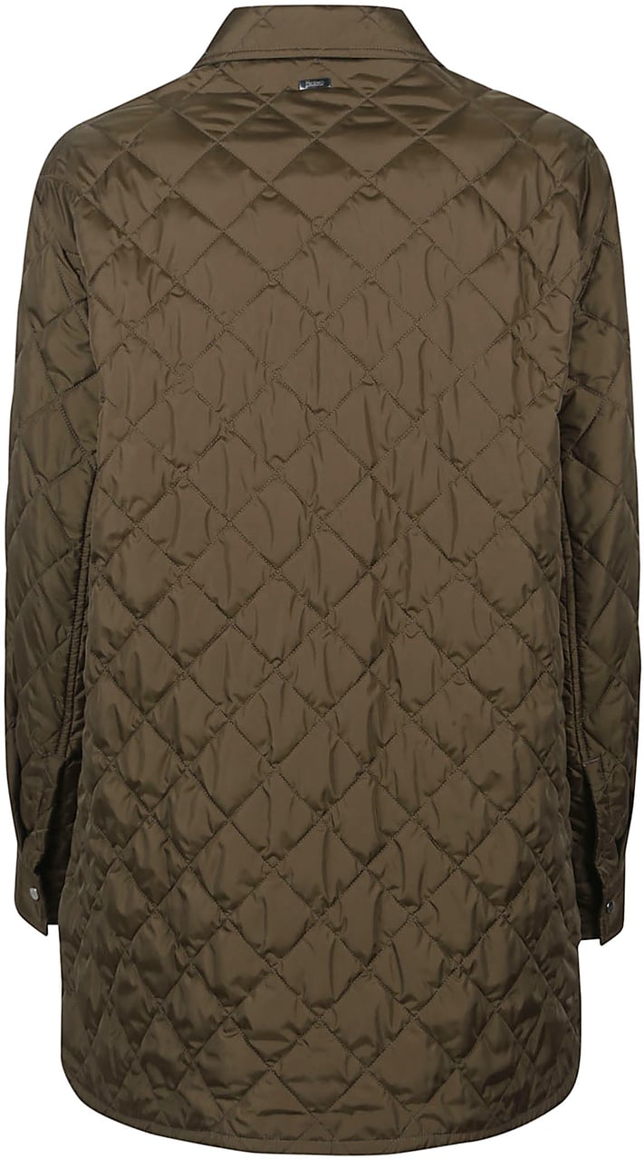 Herno Quilted Shirt Jacket Green Groen