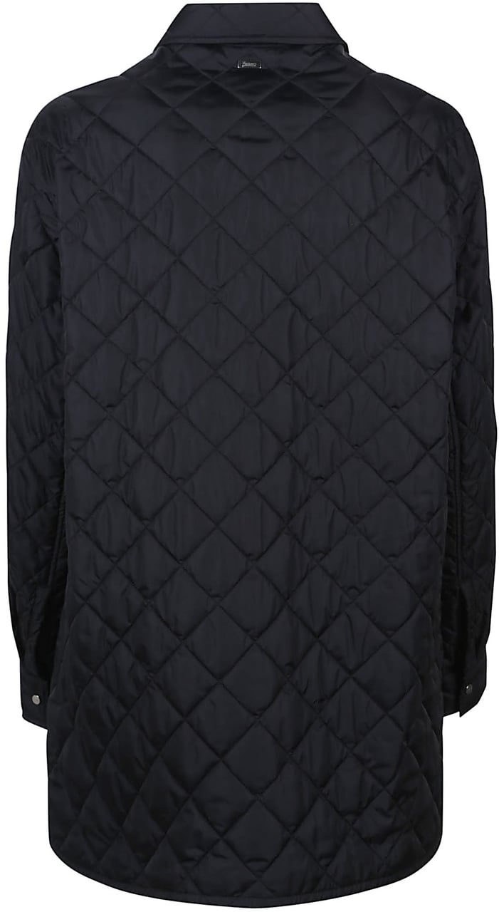 Herno Quilted Shirt Jacket Black Zwart