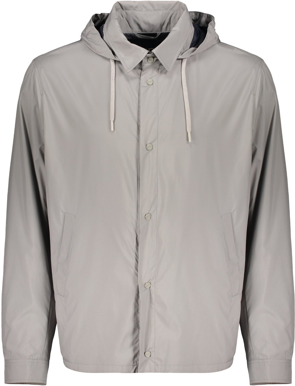 Herno Jacket in technical fabric with zip and hood Grijs
