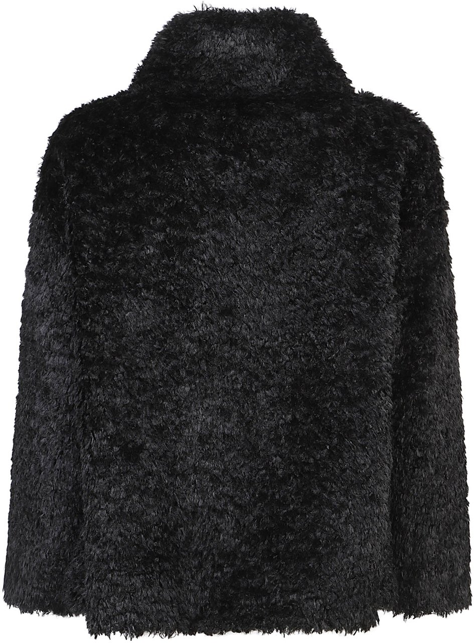 Herno Soft Faux Fur Coat Black Zwart