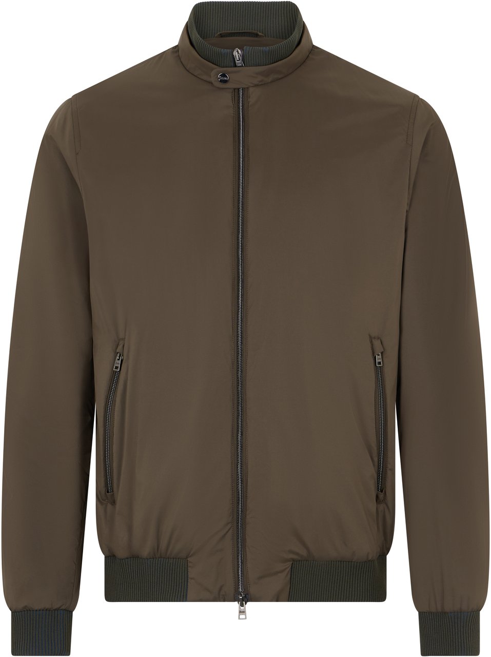 Herno Versatile bomber jacket in durable fabric khaki color Groen
