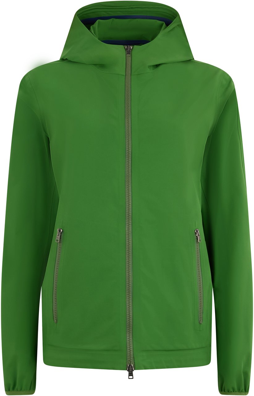 Herno Green windbreaker with hood and zip Groen