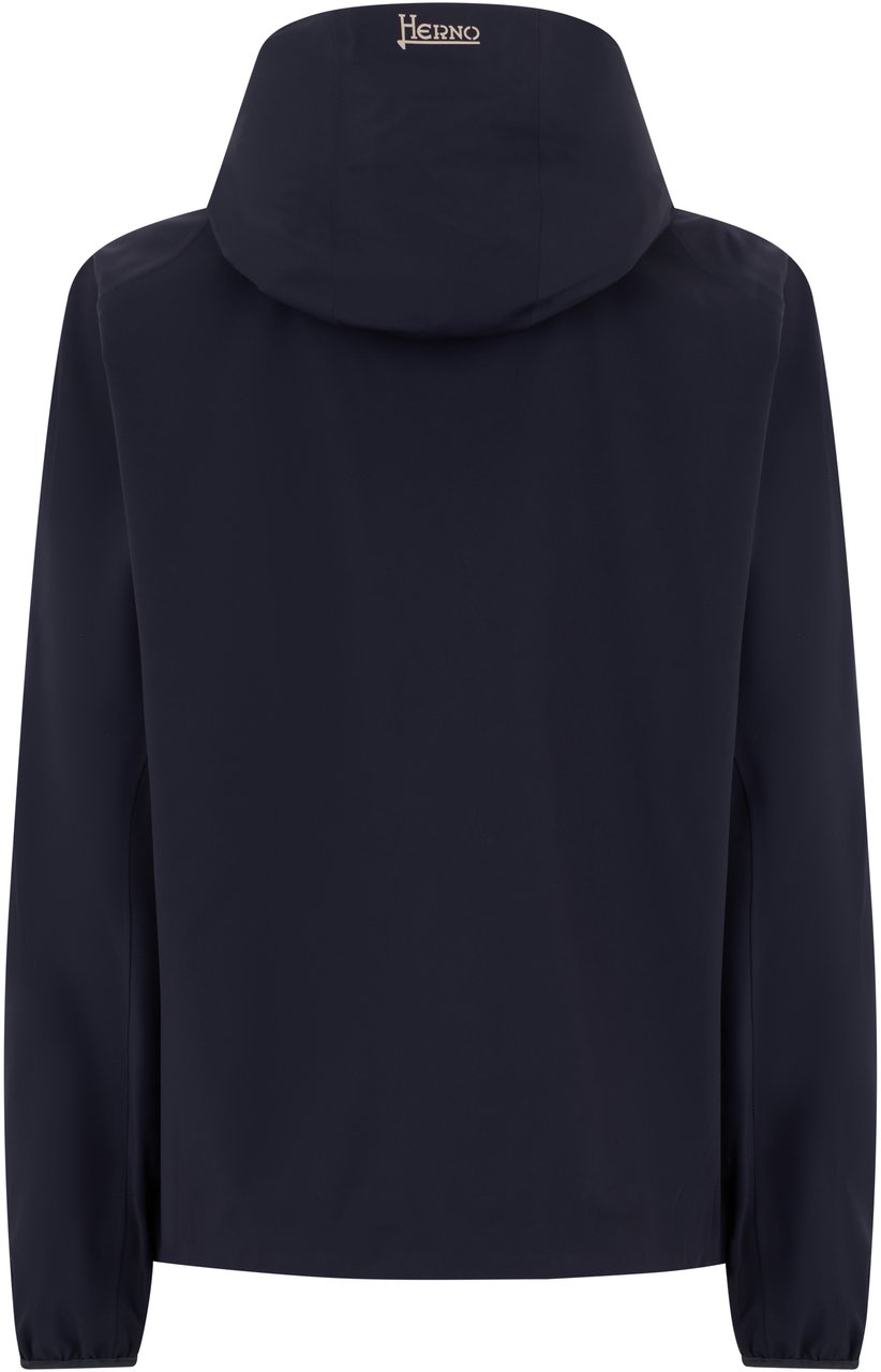 Herno Dark blue windbreaker with minimal and versatile design Blauw