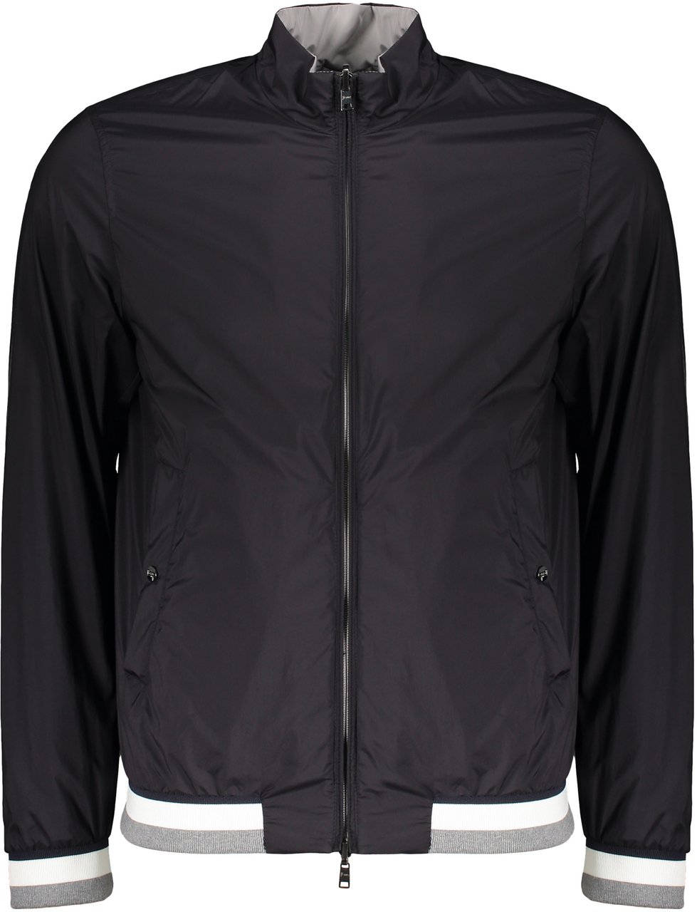 Herno Light jacket with zip stand-up collar casual Grijs