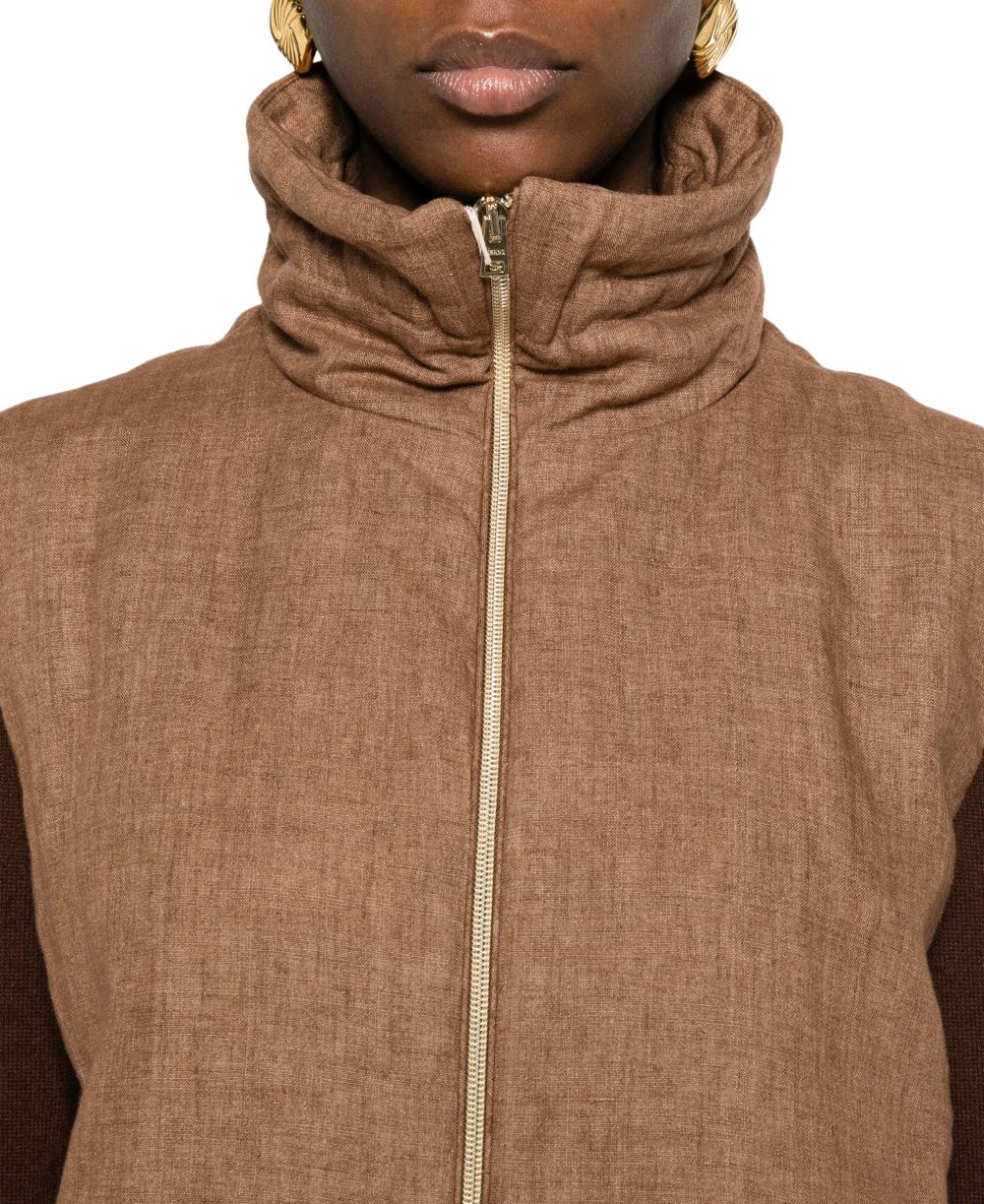 Herno Sweaters Leather Brown Bruin