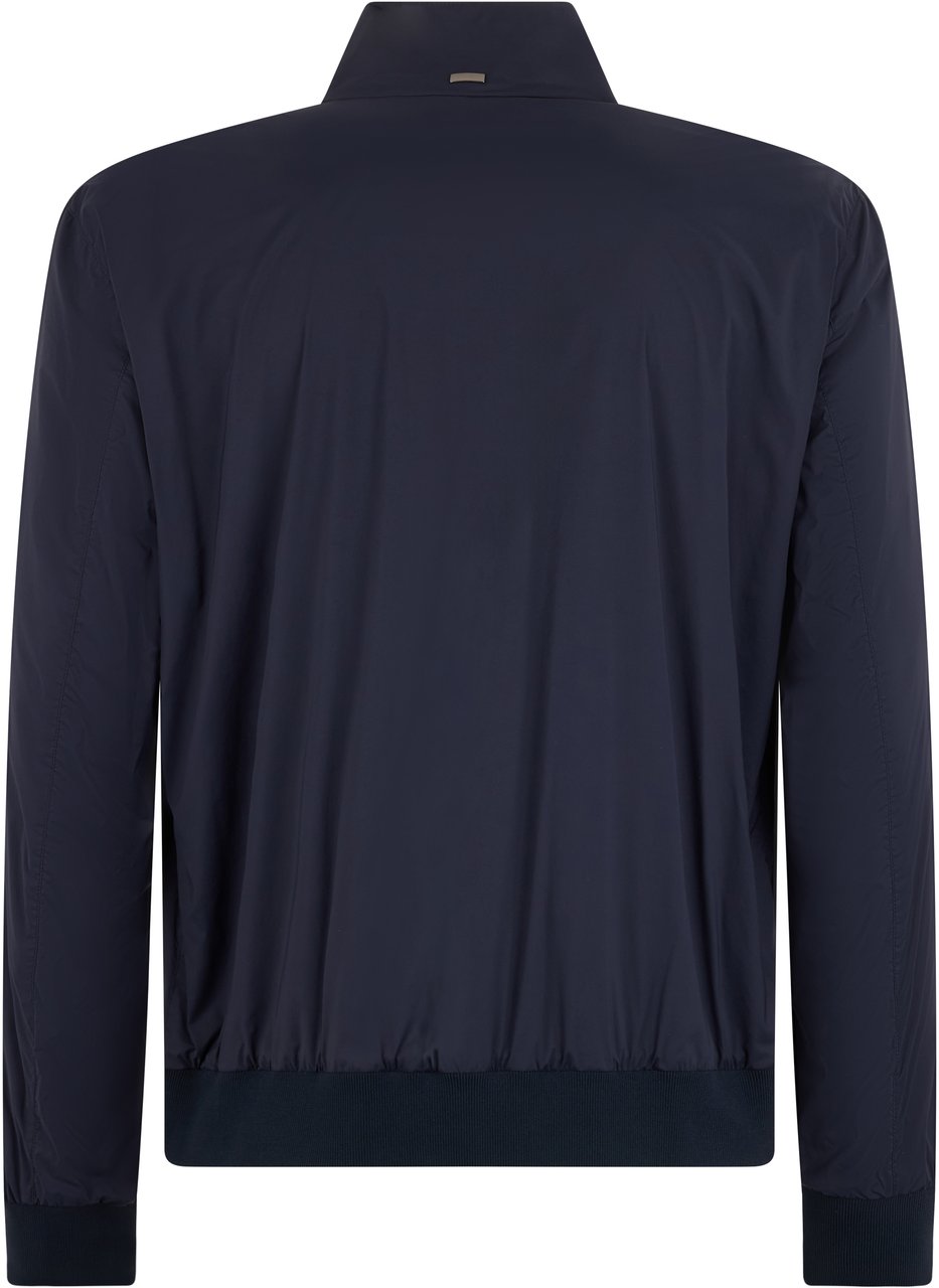 Herno Light blue dark jacket, modern and versatile style Blauw