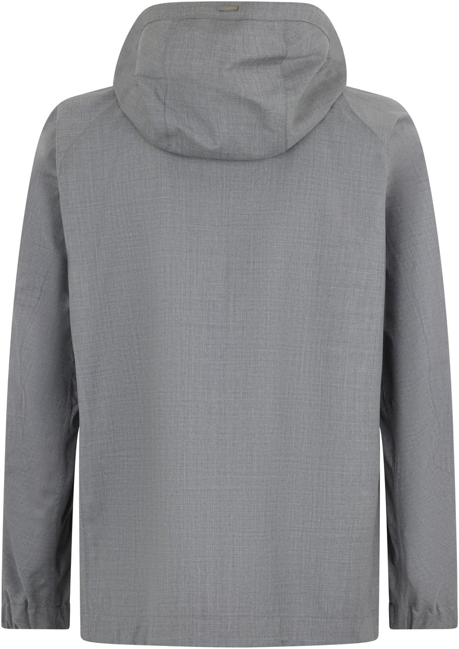 Herno Gray jacket with adjustable hood Grijs