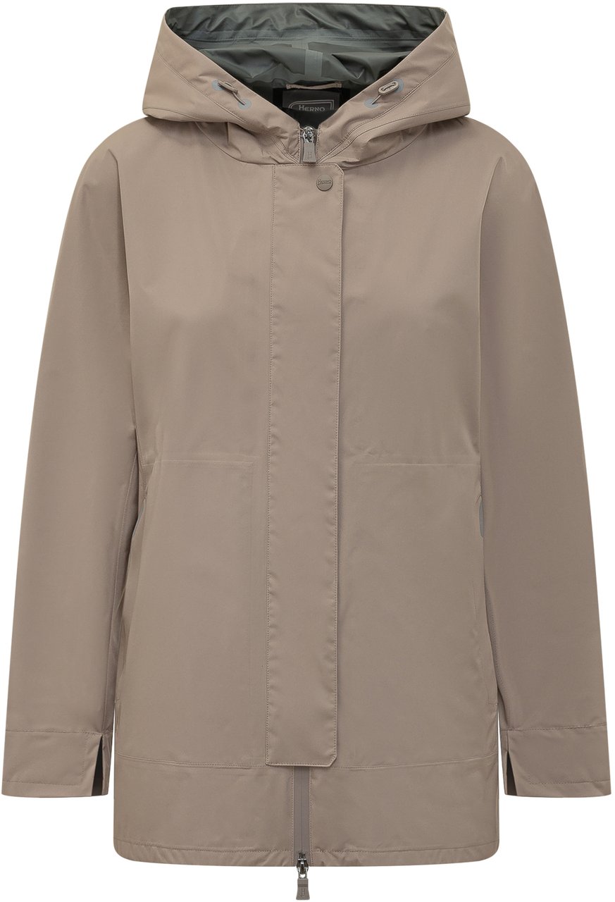 Herno Giubbotto A-shape con Cappuccio Taupe