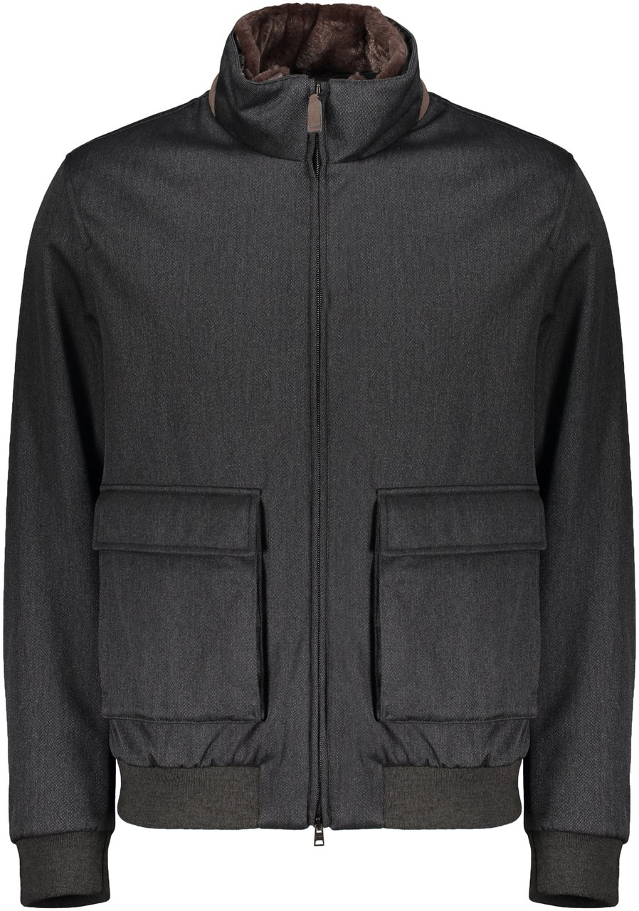 Herno Gray dark soft and durable jacket Grijs
