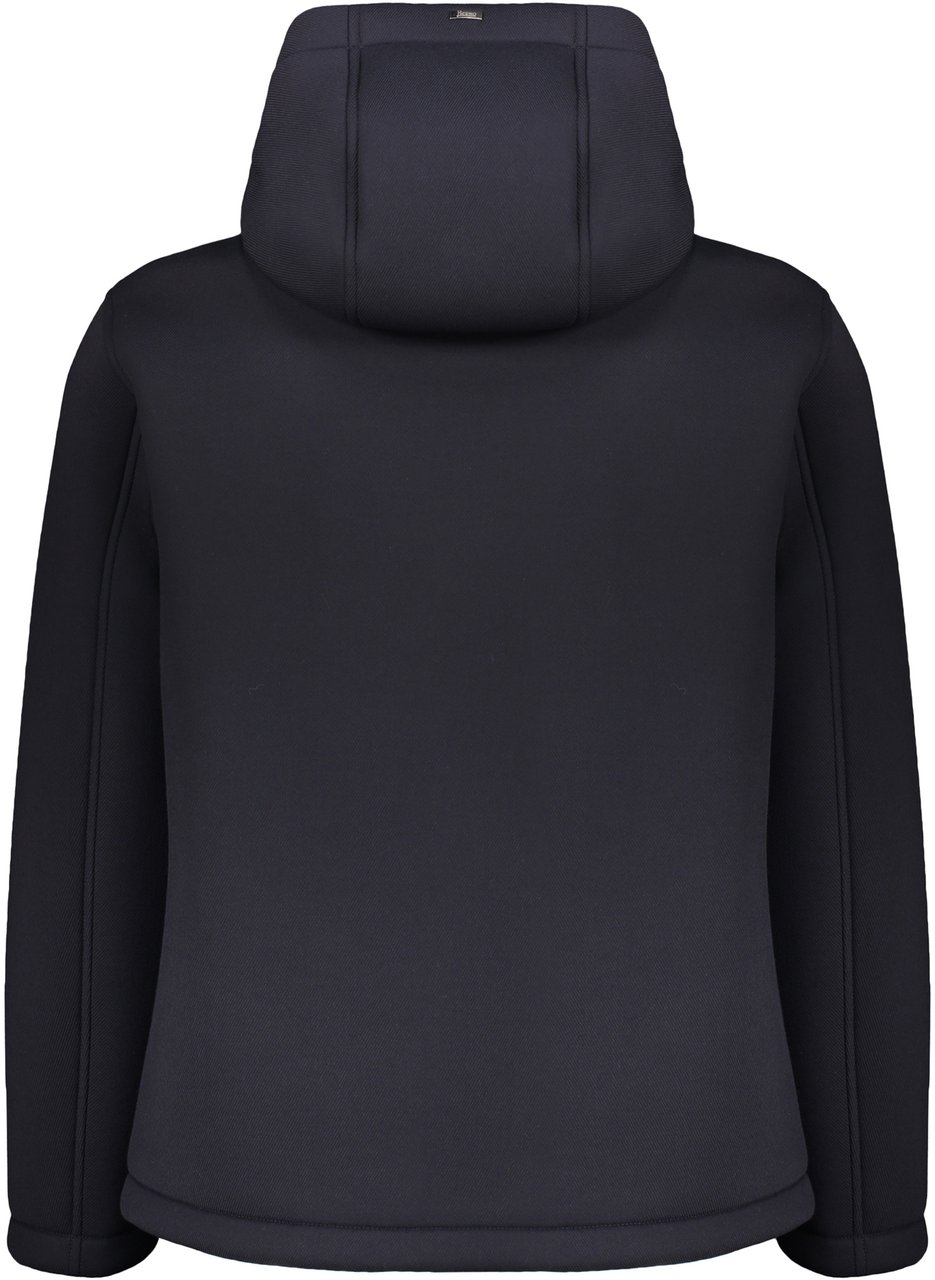 Herno Blue jacket with hood, comfort and style Blauw