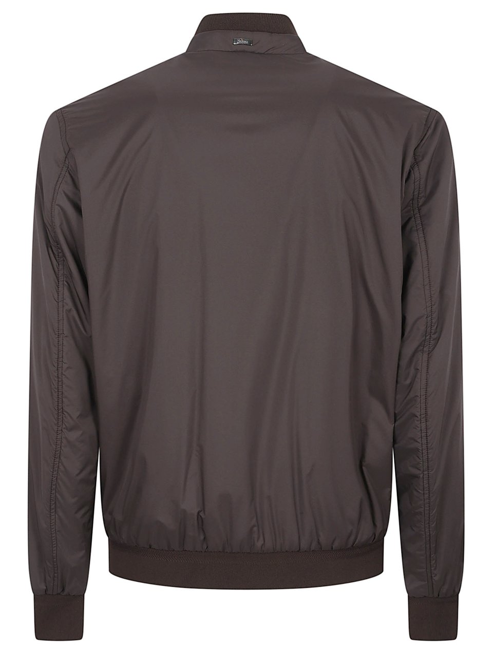 Herno High-Collar Zip-Up Jacket With Ribbed Hem Grijs