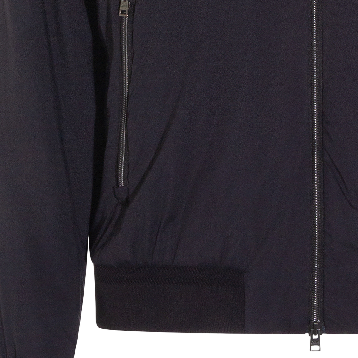 Herno Structured Black Jacket With Minimalist Design Zwart