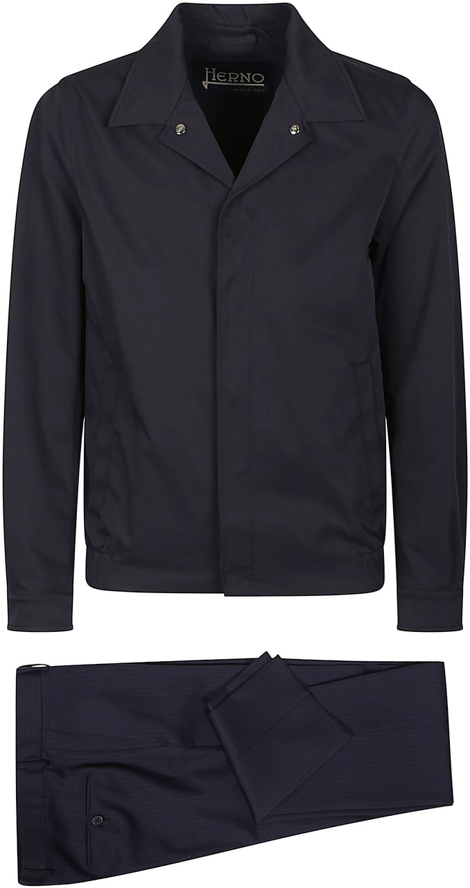 Herno Cotton Feel Shirt Jacket Blue Blauw