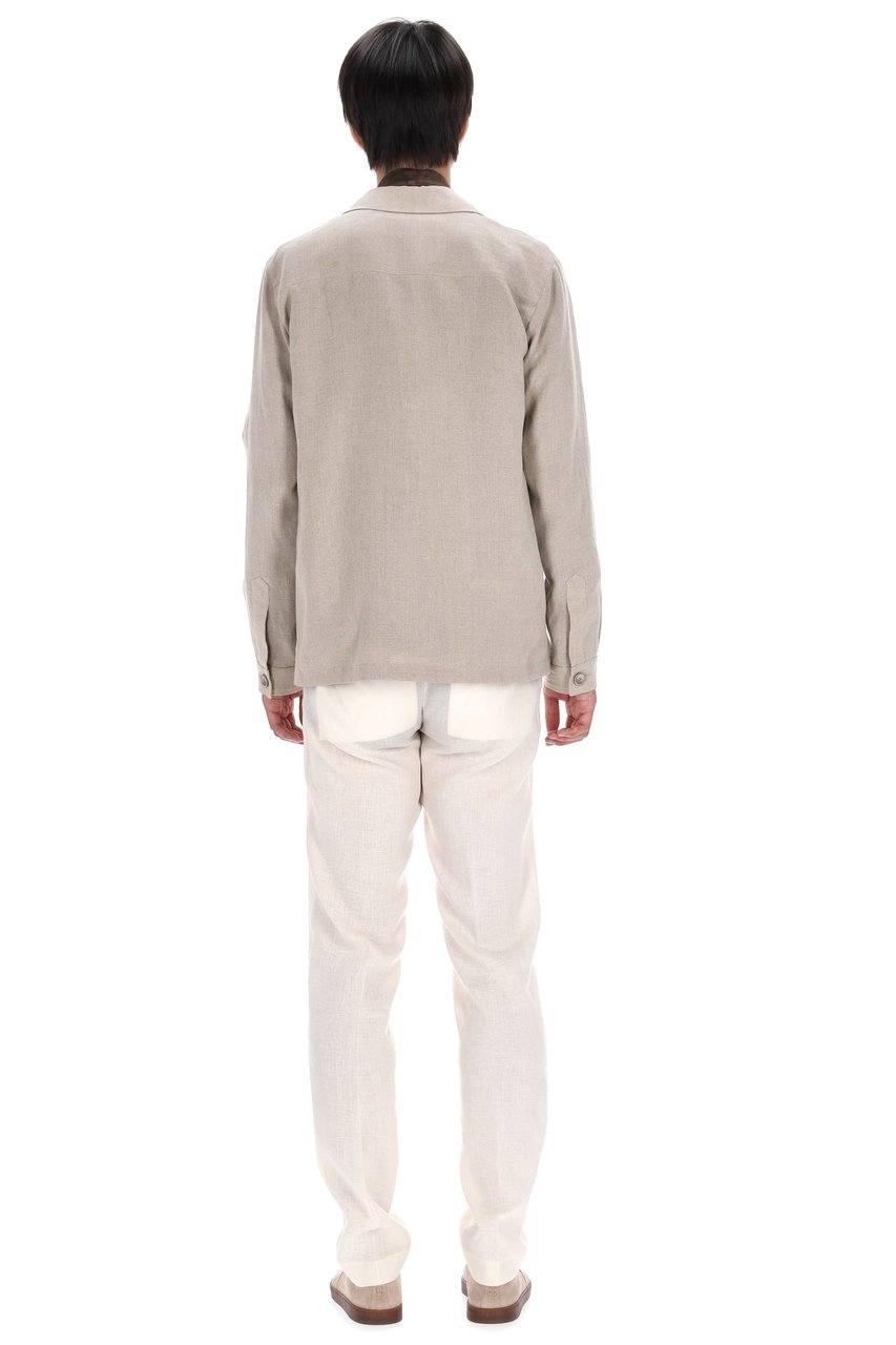 Herno Linen Buttoned Jacket Grijs