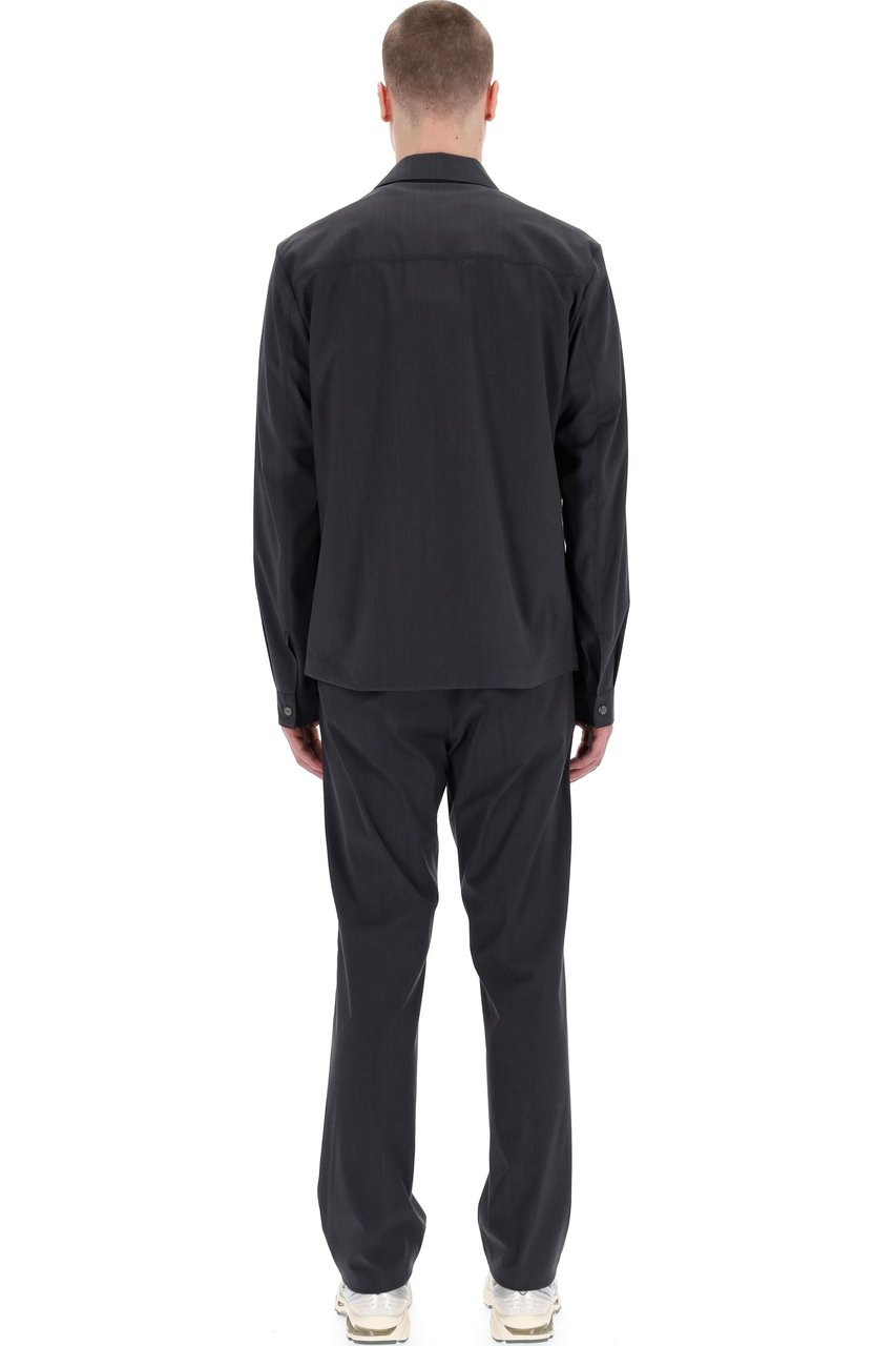 Herno Technical Wool Shirt Collar Jacket Zwart