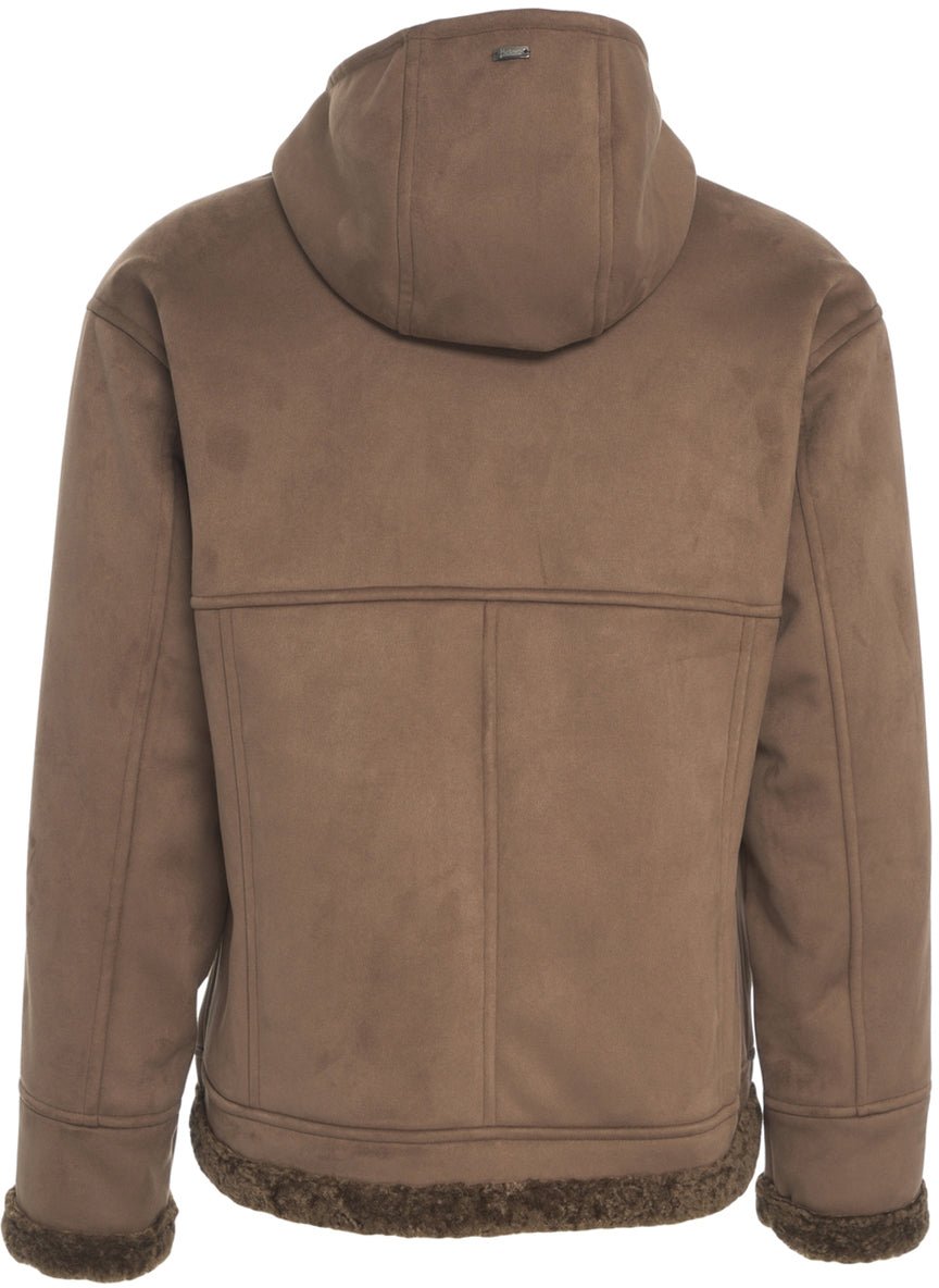 Herno Suede jacket with hood Bruin