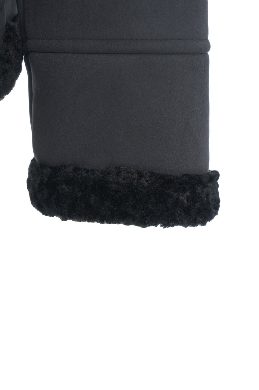 Herno Giacca in pelle scamosciata con cappuccio Blauw