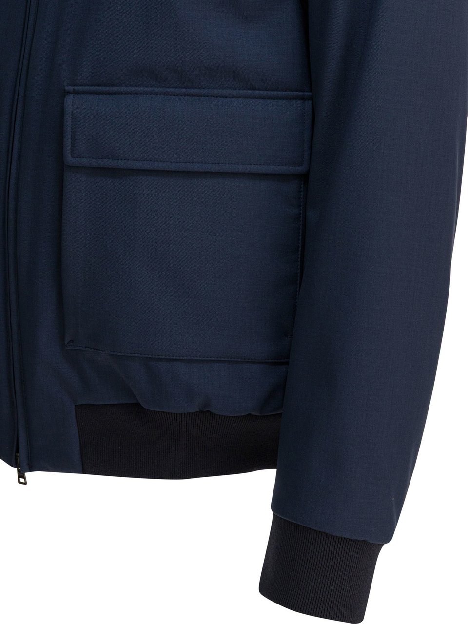 Herno Melange-effect bomber jacket Blauw