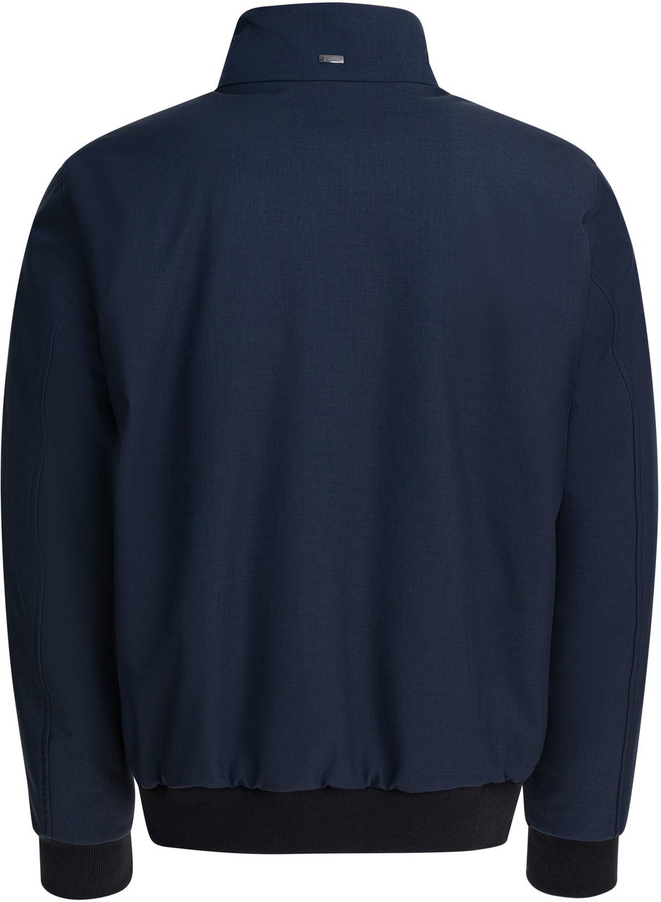 Herno Melange-effect bomber jacket Blauw