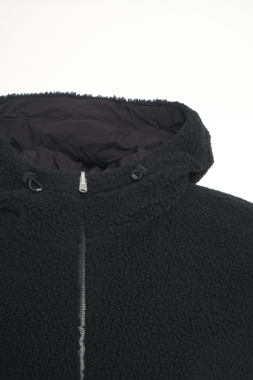 Herno Teddy hooded jacket Zwart