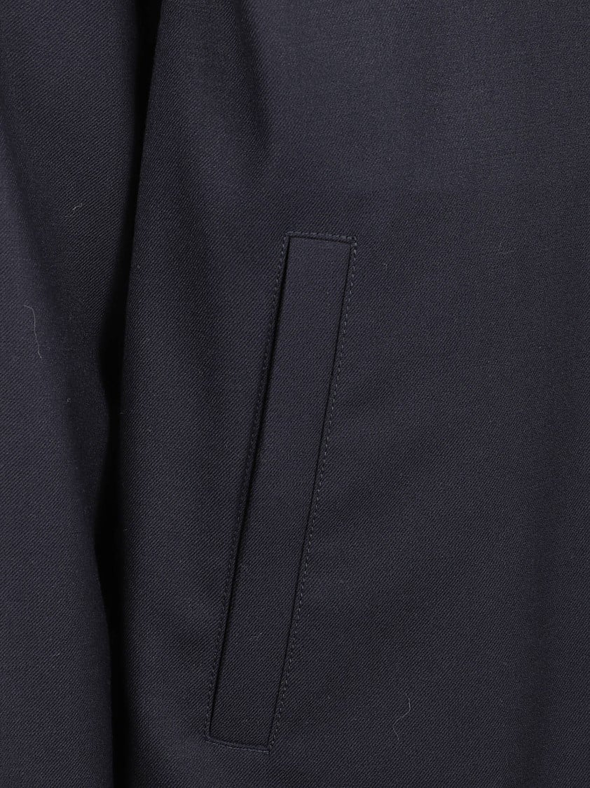 Herno Fluid Wool Blend Gabardine Shirt Jacket With Hood Zwart