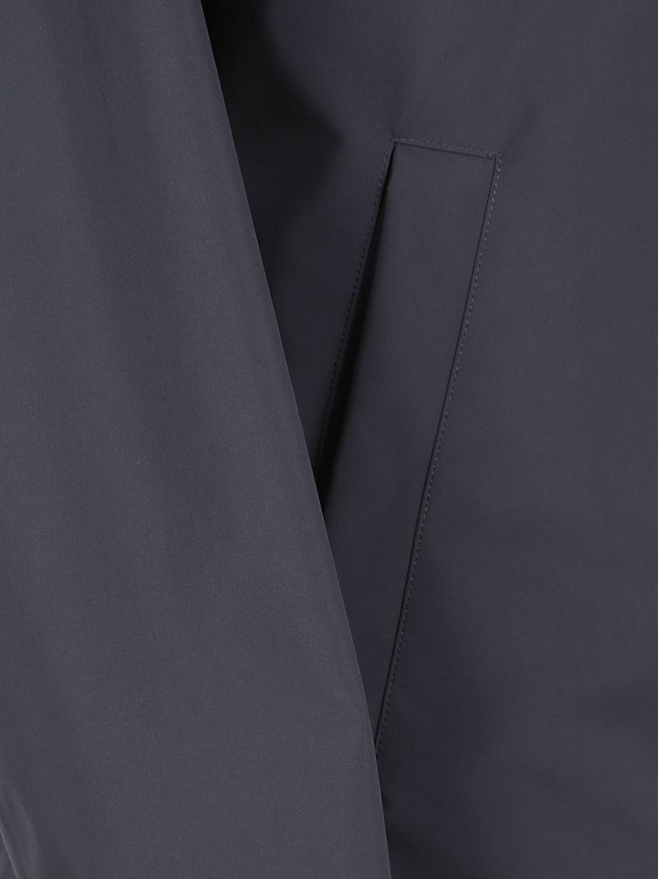Herno Blue Jacket with High Collar and Concealed Closure Grijs
