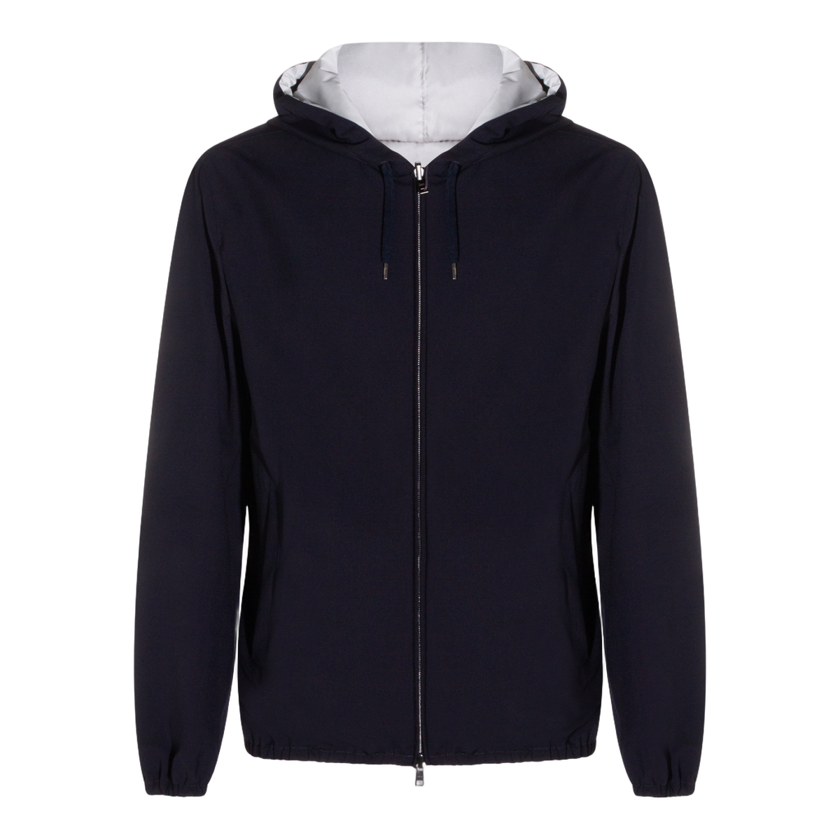 Herno Structured Silhouette Men'S Jacket With Front Zipper Closure Zwart