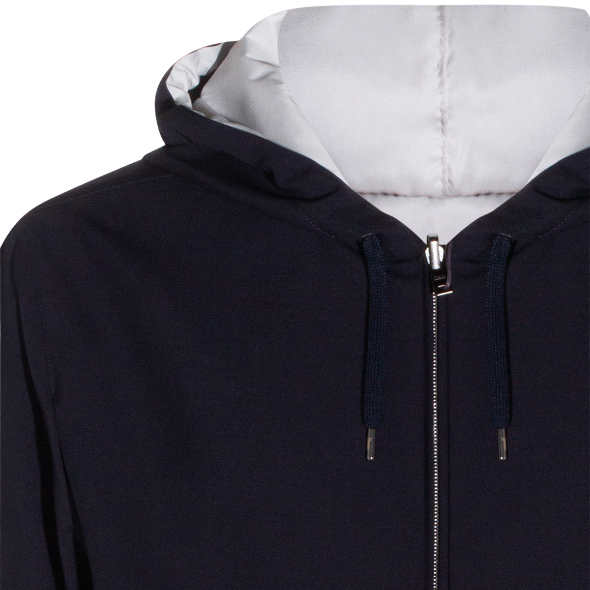 Herno Structured Silhouette Men'S Jacket With Front Zipper Closure Zwart
