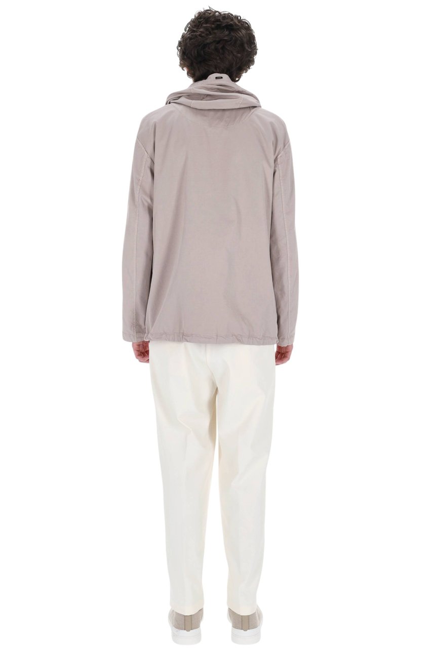 Herno Technical Cotton Gabardine Hooded Jacket Wit