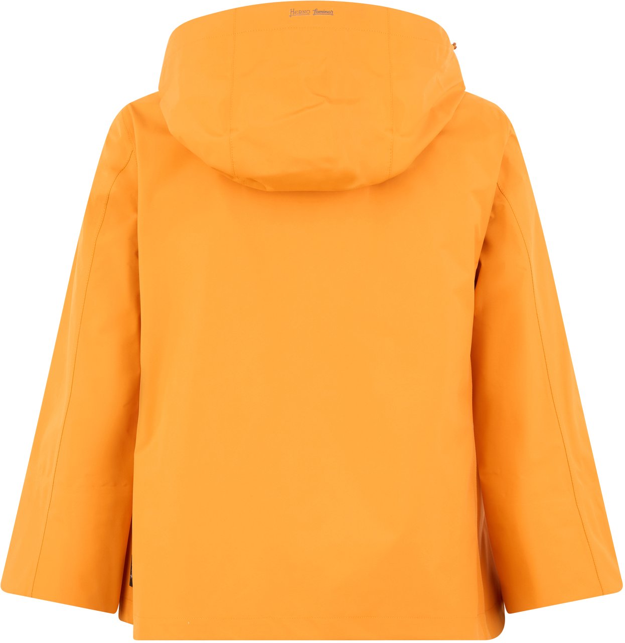 Herno Orange rain jacket with hood Oranje