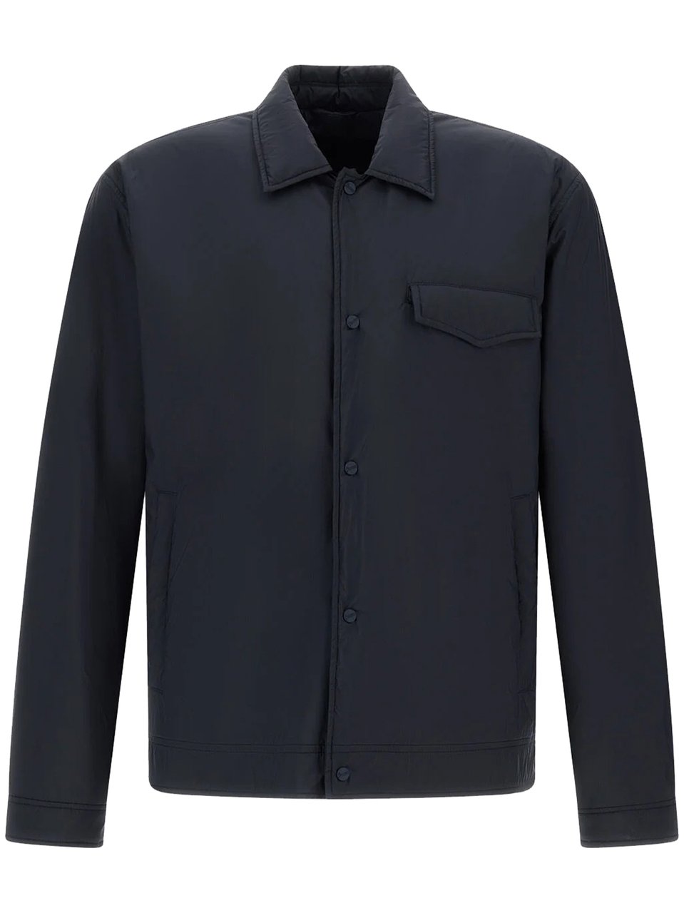 Herno Black Structured Minimalist Tailored Cotton Jacket Zwart