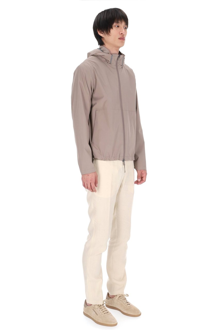 Herno Beige Waterproof Nylon Bomber Jacket Roze
