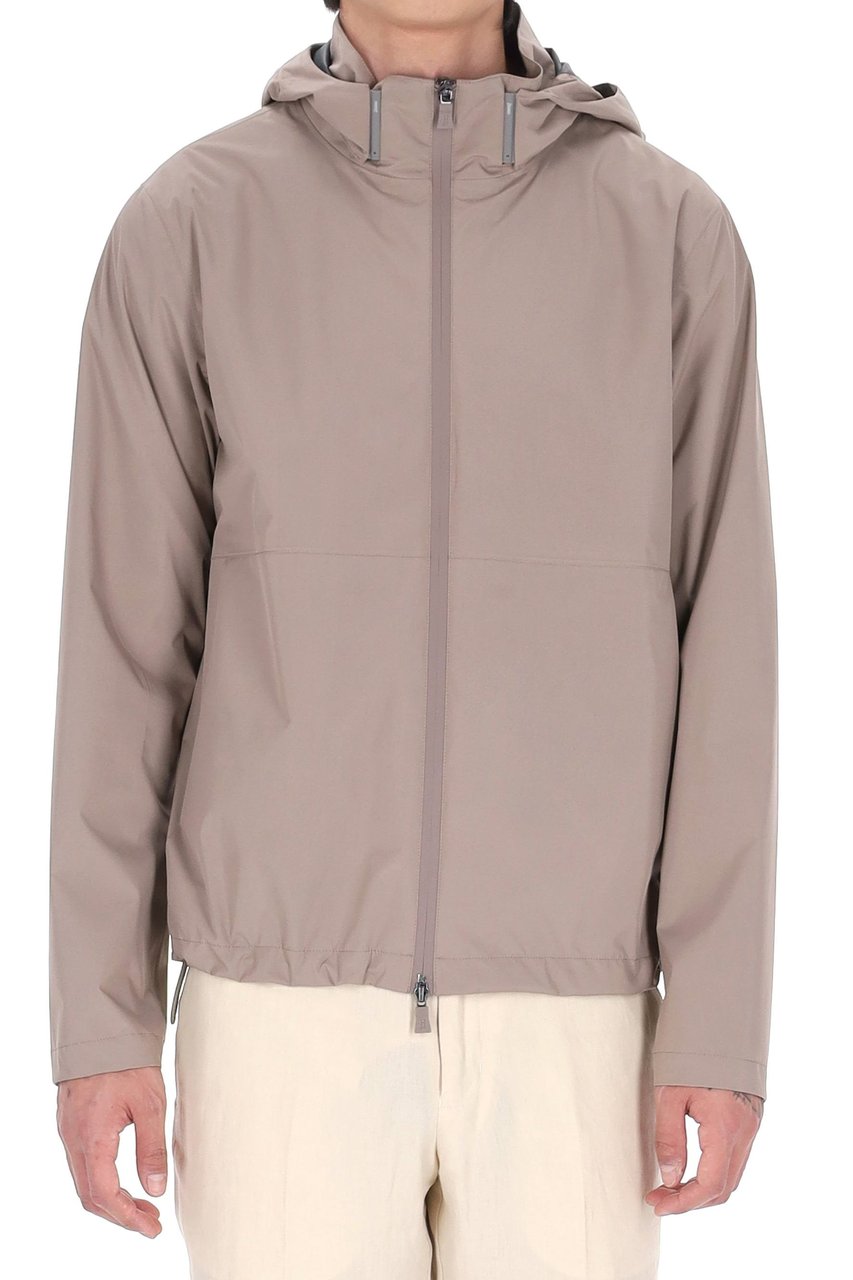 Herno Beige Waterproof Nylon Bomber Jacket Roze