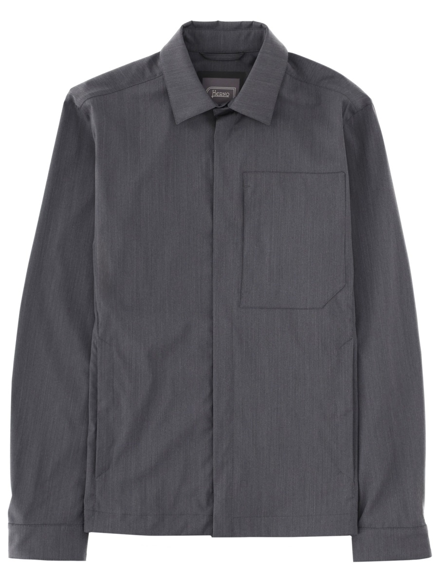 Herno Dark Grey Regular Fit Overshirt Grijs