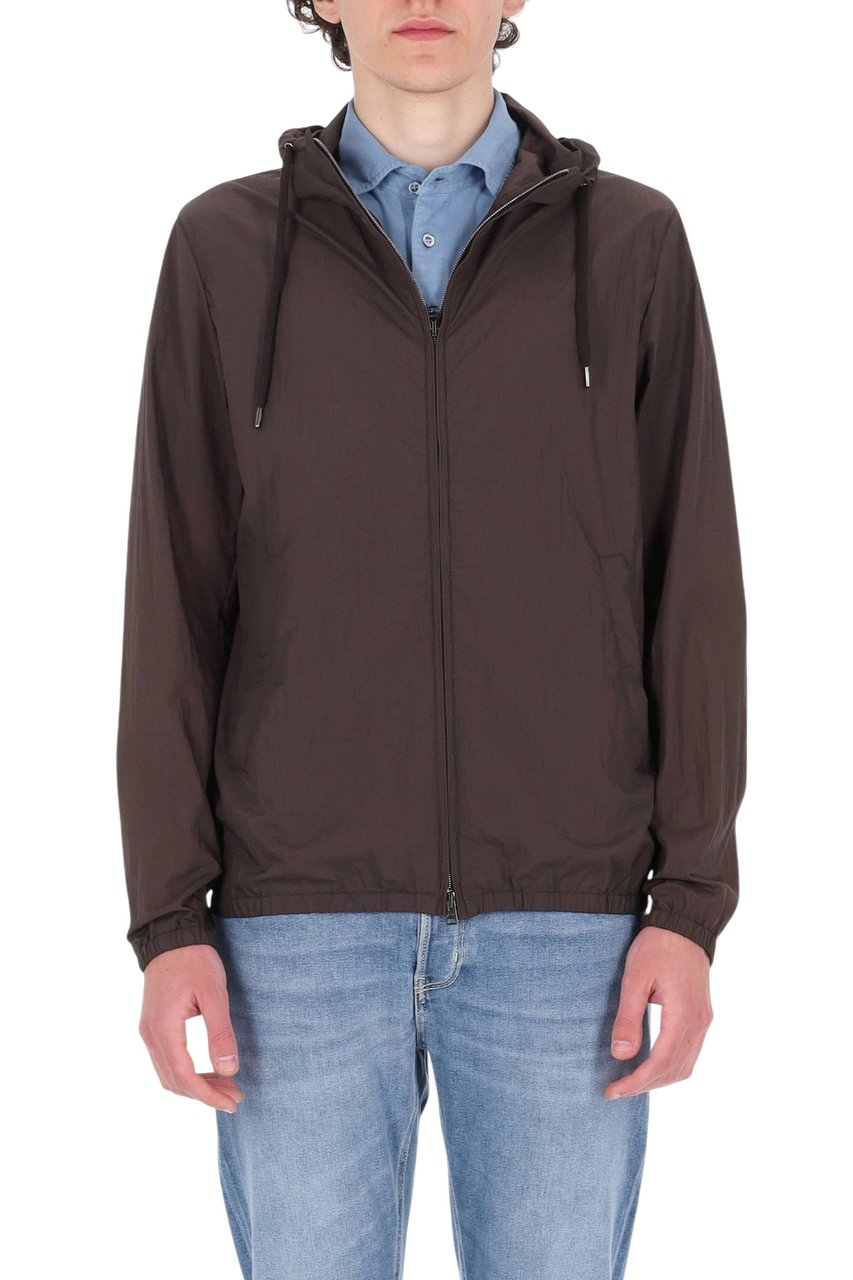 Herno Brown Superlight Embossed Nylon Bomber Jacket Grijs