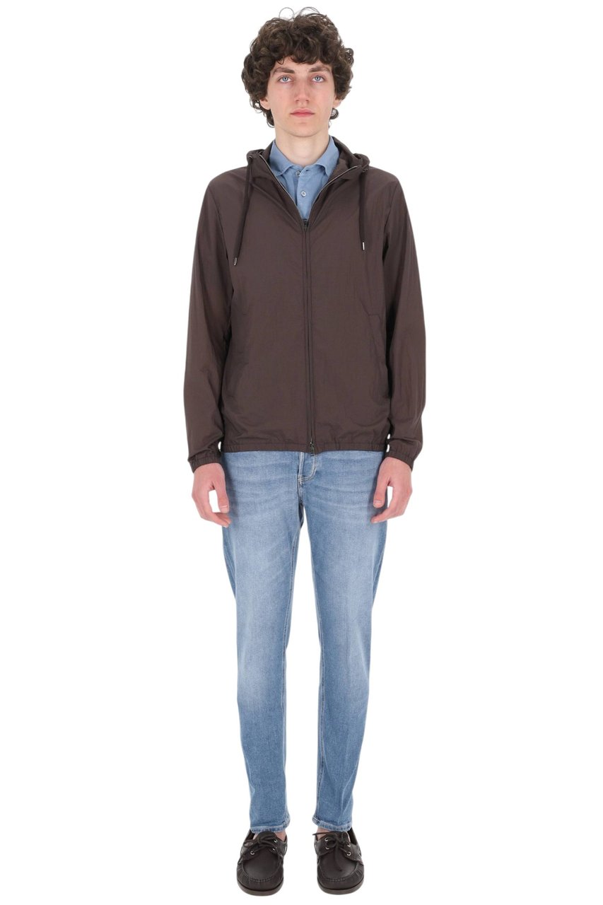Herno Brown Superlight Embossed Nylon Bomber Jacket Grijs