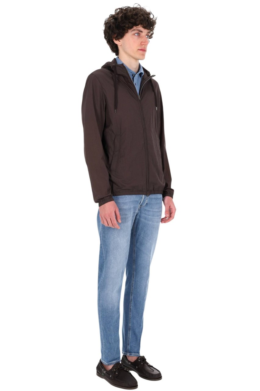 Herno Brown Superlight Embossed Nylon Bomber Jacket Grijs