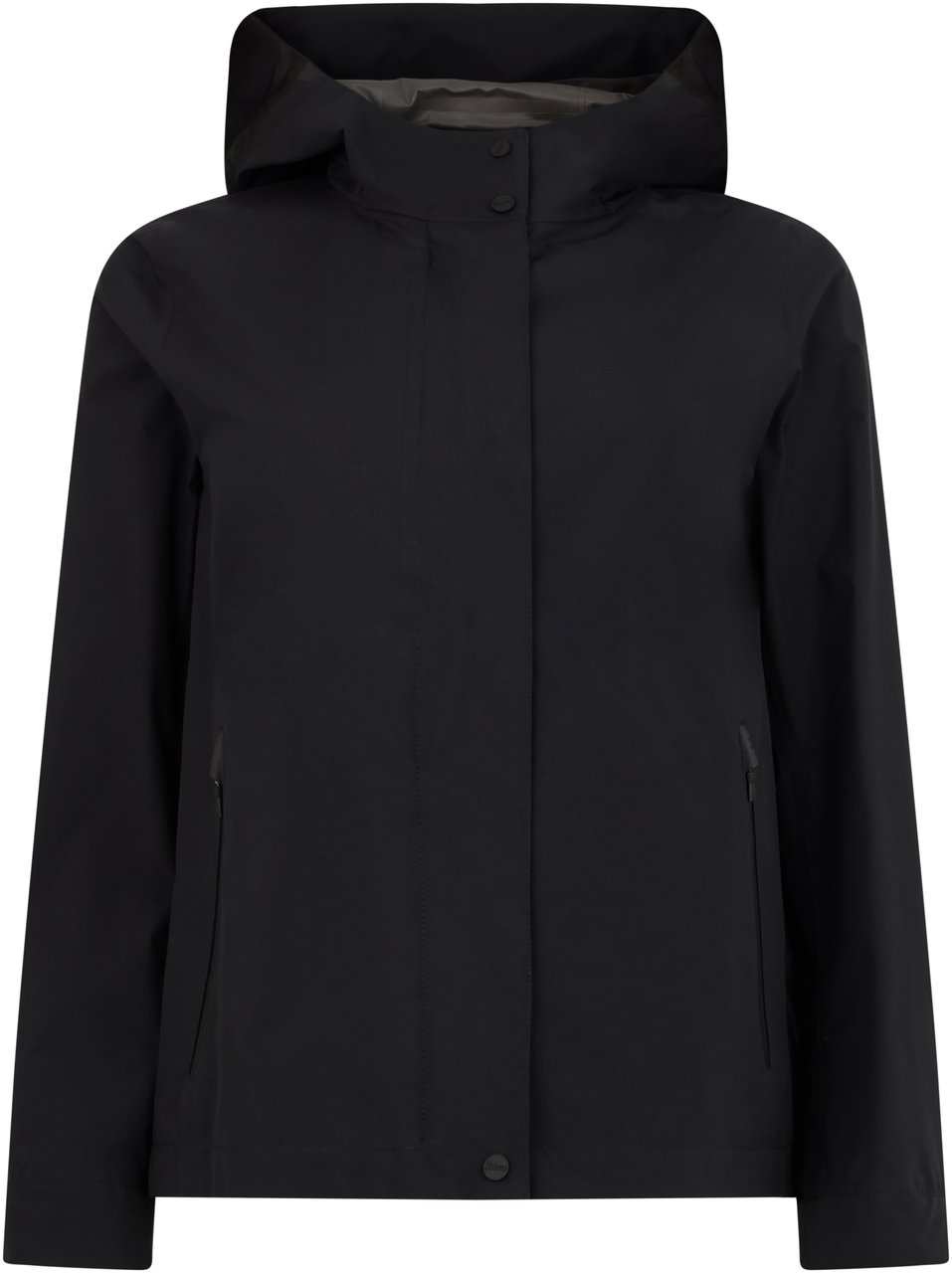 Herno Light black jacket with hood in minimalist design Zwart