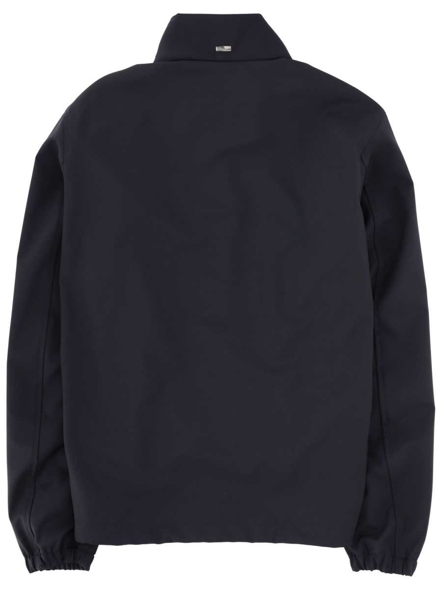 Herno Neutrals Minimalist Stand Collar Sports Jacket Zwart