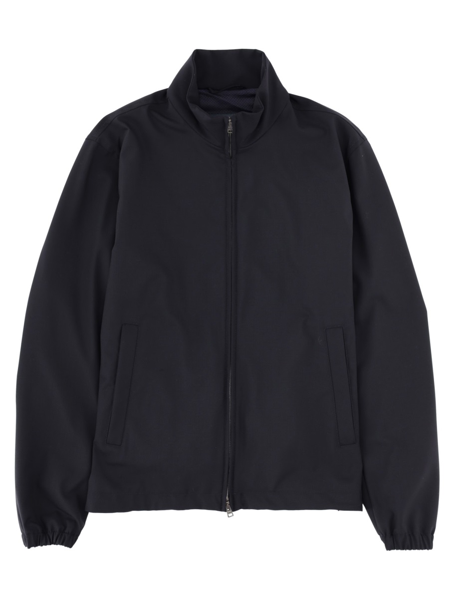 Herno Neutrals Minimalist Stand Collar Sports Jacket Zwart