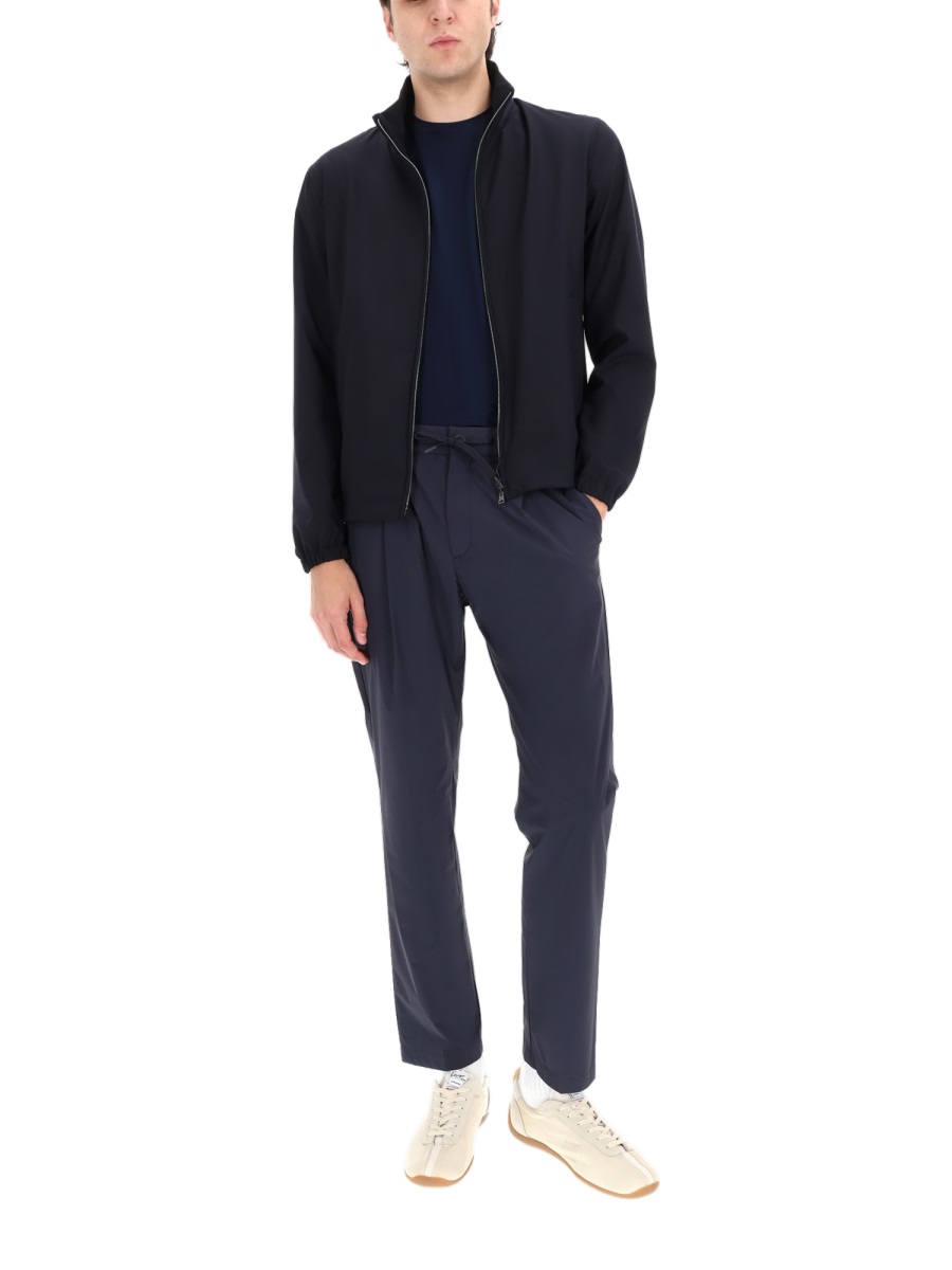 Herno Neutrals Minimalist Stand Collar Sports Jacket Zwart