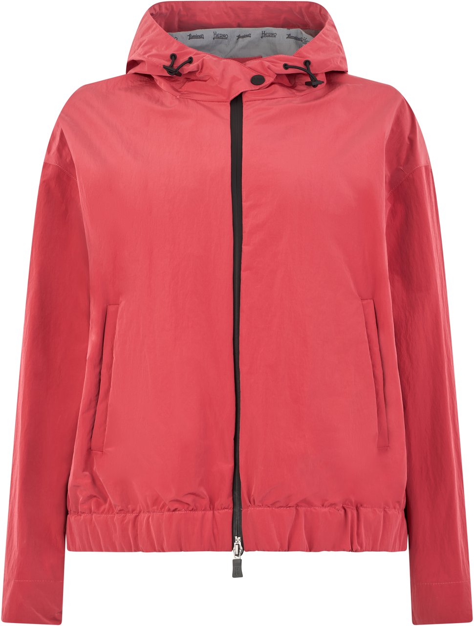 Herno Light red jacket with hood and zipper Roze