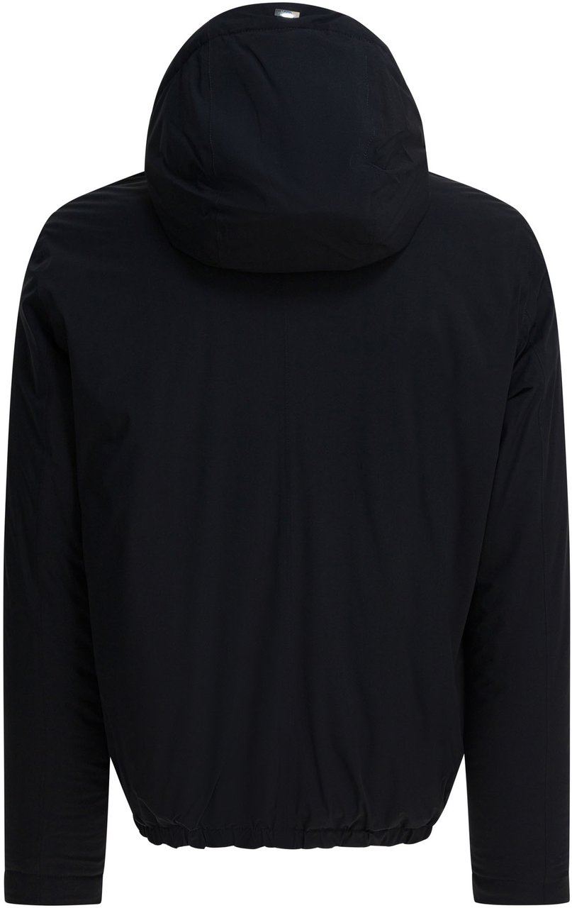 Herno Short down jacket with hood Zwart