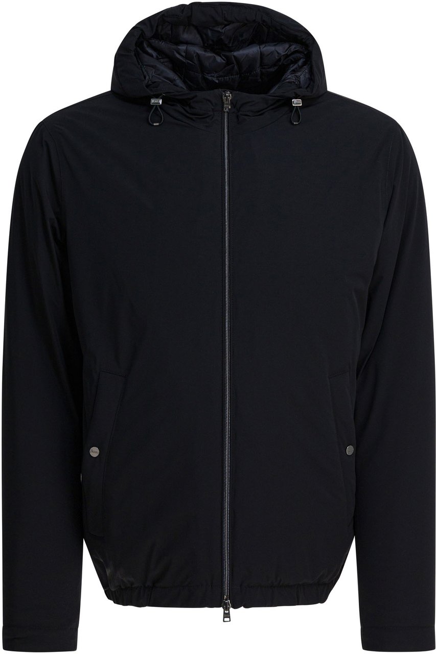 Herno Short down jacket with hood Zwart