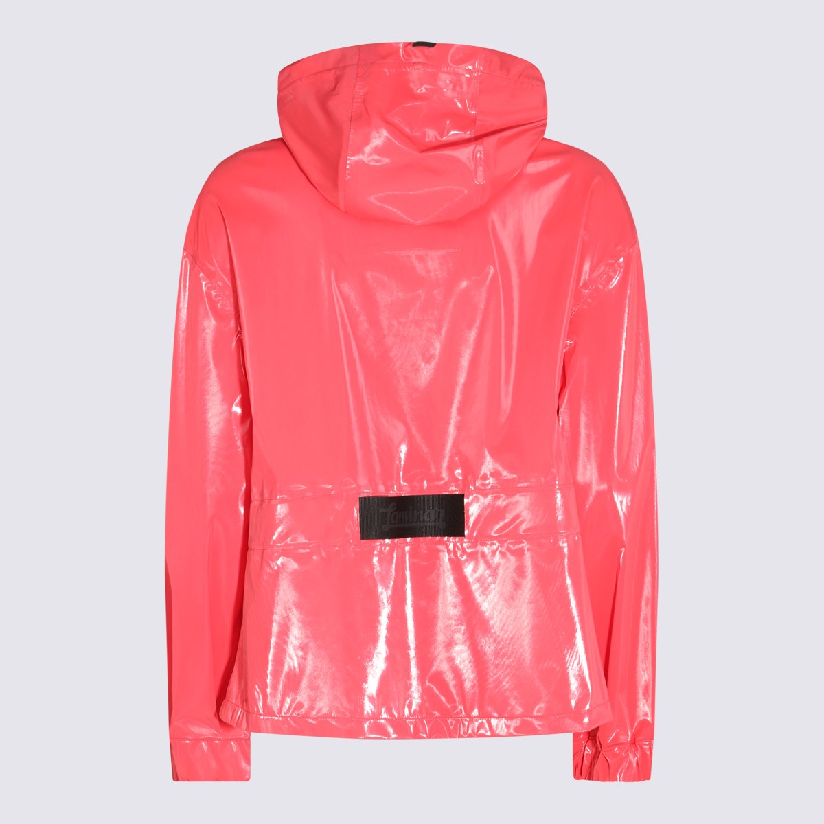 Herno Glossy Coral Waterproof Jacket with Adjustable Hood Maroon
