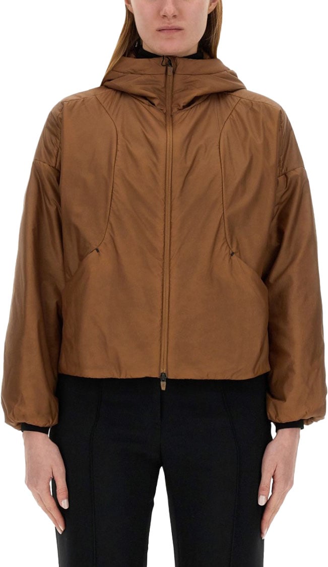 Herno Cropped Brown Nylon Jacket Bruin