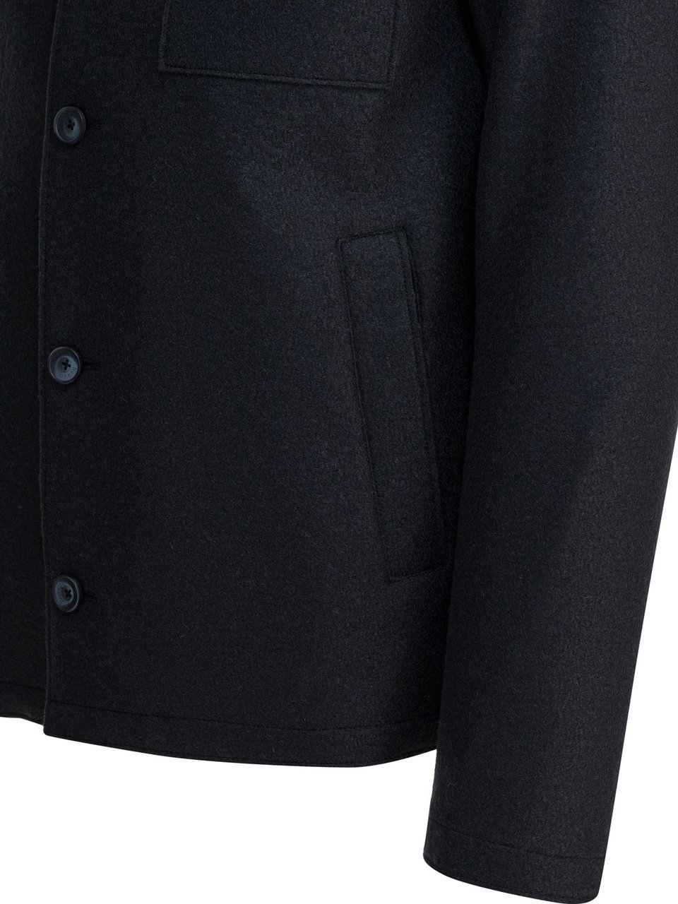 Herno Virgin wool overshirt jacket Blauw